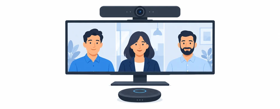 Kamera ve hoparlörlü video konferans sistemi
